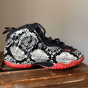 Nike Air Kids Sneakers in Black, White, and Red Albino Snake